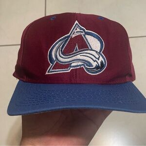 VTG Colorado Avalanche Hat Cap Red 90s NHL Hockey Snapback Logo 7